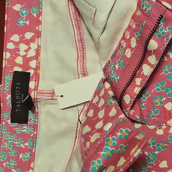 Talbot's Denim A- Line Floral Print Skirt - Picture 6 of 9